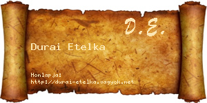 Durai Etelka névjegykártya